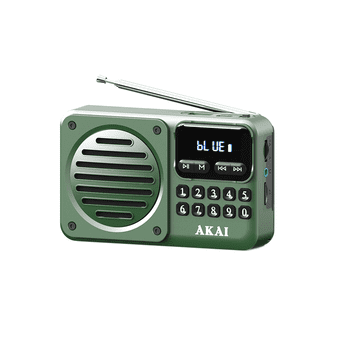 Akai Prenosni radio APR-300 2,5 W Bluetooth 5,3 FM USB microSD zelen