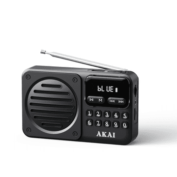 Akai Prenosni radio APR-300 2,5 W Bluetooth 5,3 FM USB microSD črne barve