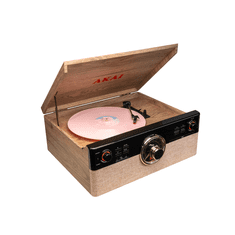 Akai Gramofon ATT-300CC 2×9 W RMS Bluetooth 5.0 CD kaseta FM USB les