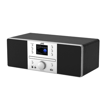 JVC večnamenski komplet RD-E874B 20 W RMS DAB+ Wi-Fi Spotify črne/srebrne barve