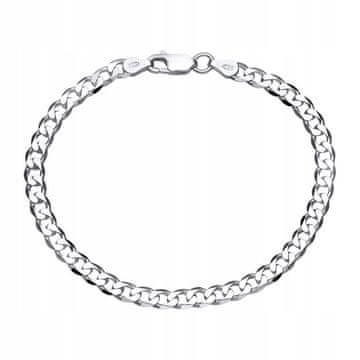 Srebrna moška zapestnica 925 SREBRNA KISLA Oklep 4,5 mm diamant + BREZPLAČNO