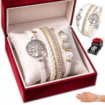 Ženska usnjena zapestnica DIAMONDED Drevo življenja, modna za ženske