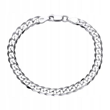 Moška srebrna zapestnica 925 SREBRO 5 mm z diamantno prevleko