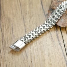 SREBRNA moška diamantna zapestnica DEBEL, popolnoma elegantna za moške