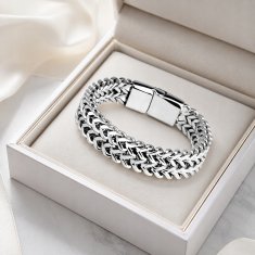 SREBRNA moška diamantna zapestnica DEBEL, popolnoma elegantna za moške