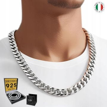 SREBRNA moška verižica 925 SREBRNA DIAMANTNA verižica 6 mm ITALIJANSKA