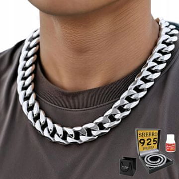 KOMPLET SREBRNE VERIGE IZ 925 SREBRNIH DIAMANTOV, 13 mm