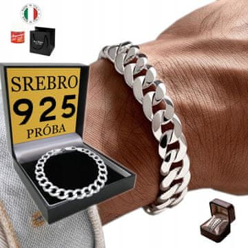 DEBEL SREBRNA MOŠKA ZAPEČNICA 925 SREBRNI Oklep 11 mm diamant