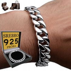POLNA Srebrna moška zapestnica 925 SREBRO Oklep Debela zapestnica 11 mm