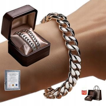 Moška srebrna zapestnica 925 SREBRNI diamant polni 8 mm kot darilo