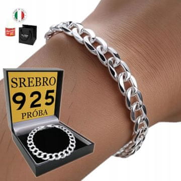 SREBRNA moška zapestnica 925 SREBRNA KISLA ZAPEČNICA Z 6-MILIMETNIM DIAMANTOM