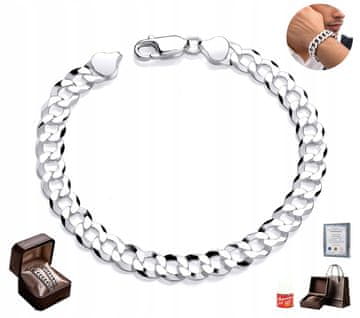 Srebrna zapestnica 925 s polnim diamantom 5 mm moška srebrna