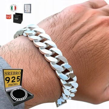DEBEL SREBRNA MOŠKA ZAPEČNICA 925 SREBRNA KISLA 11 mm ZA DARILO ITALIJANSKA