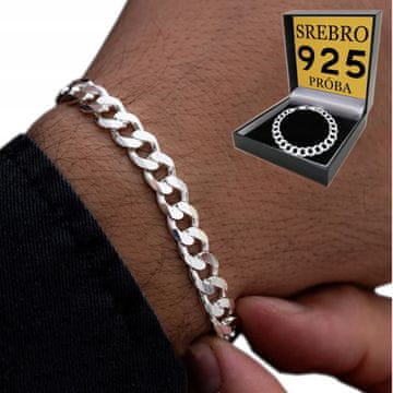DEBELOST SREBRNE MOŠKE ZAPEŠNICE 6 mm/23 cm, DIAMANTNO PREVLEČENO, SREBRO 925