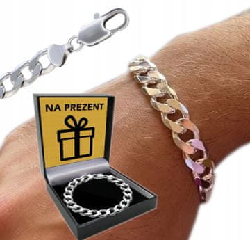 DEBEL srebrna moška zapestnica 925 srebrna zapestnica 15 mm/21 cm oklep