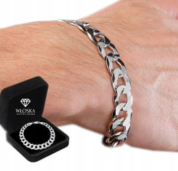 Moška srebrna zapestnica Z DIAMONDOM 925 SREBRNA zapestnica 6mm/20cm