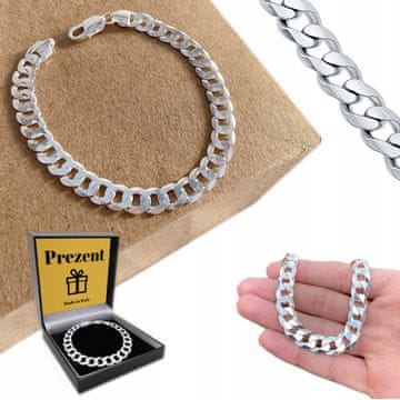 Srebrna zapestnica Cuirass 925 srebro moška diamant 6 mm + BREZPLAČNO