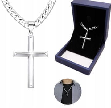 VERIGA S KRIŽEM Srebrna ogrlica s križem in diamantno verižico NOVO