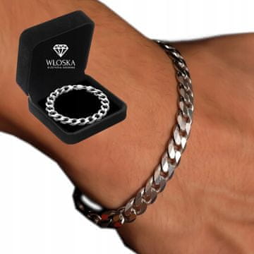 Moška srebrna zapestnica DIAMOND 19 cm + BREZPLAČNO