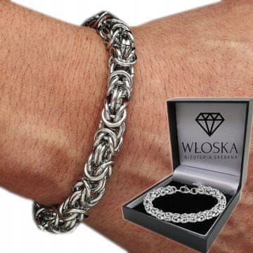 DEBELOST srebrne moške diamantne zapestnice Royal 8 mm okrogle + BREZPLAČNO
