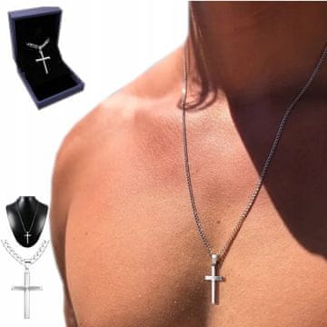 Srebrna VERIGA S KRIŽEM Križ + ITALIJANSKA Verižica ELEGANTNA Verižica