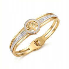 Elegantna ženska zlata zapestnica, modna, diamantna, ITALIJANSKA, 19-21 cm