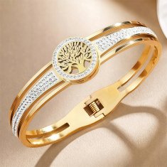 Elegantna ženska zlata zapestnica, modna, diamantna, ITALIJANSKA, 19-21 cm