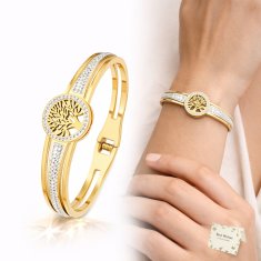 Elegantna ženska zlata zapestnica, modna, diamantna, ITALIJANSKA, 19-21 cm