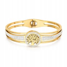 Elegantna ženska zlata zapestnica, modna, diamantna, ITALIJANSKA, 19-21 cm