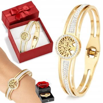 ZLATA zapestnica s kubičnim cirkonom Drevo življenja Ženska elegantna DIAMOND