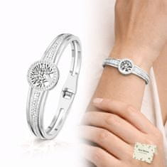 SREBRNA zapestnica s kubičnim cirkonijem Drevo življenja Ženska elegantna DIAMOND