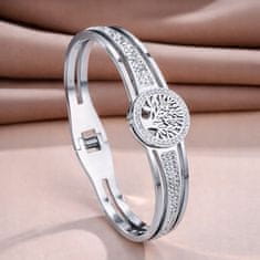 SREBRNA zapestnica s kubičnim cirkonijem Drevo življenja Ženska elegantna DIAMOND