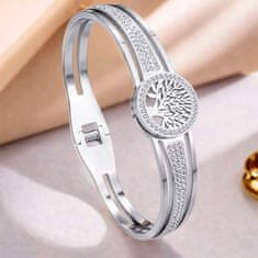SREBRNA zapestnica s kubičnim cirkonijem Drevo življenja Ženska elegantna DIAMOND