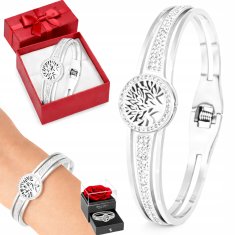 SREBRNA zapestnica s kubičnim cirkonijem Drevo življenja Ženska elegantna DIAMOND