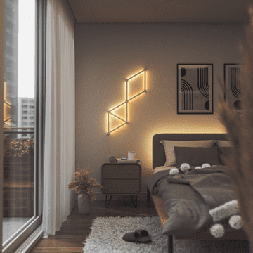 Nanoleaf Lines 60-stopinjski začetni komplet - 60-stopinjski svetlobni trakovi (9 kosov, 1 krmilnik)