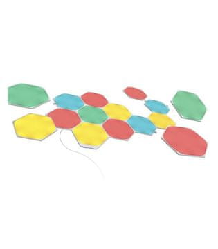 Začetni komplet Nanoleaf Shapes Hexagons - svetlobne plošče (15 plošč, 1 krmilnik)