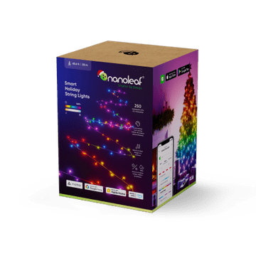 Nanoleaf verižne luči - pametne notranje/zunanje božične lučke 20 m, 250 LED diod, Matter Technology (črna)
