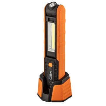NEO TOOLS BATERIJSKA DELAVNIŠKA SVETILKA 500 LM COB + SVETILKA + PODSTAVEK