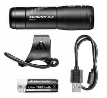 MacTronic SCREAM 3.2 600LM POLNILNA SPREDNJA KOLESARSKA SVETILKA