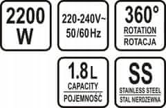 Lund ELEKTRIČNI STEKLENI GRELNIK LED 1,8 L