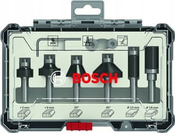 Bosch 6-DELNI KOMPLET REZALNIKOV ZA OBLIKOVANJE IN ROBOV, ROČAJ 8 MM