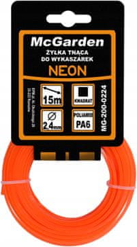 KVADRATNA NEONSKA NIT ZA KOSILNICO 2,7 MM 15 M