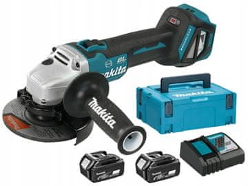 Makita MAKPA AKUMULATORSKI KOTNI BRUSILNIK 125 MM BLDC 18V 2*5,0AH