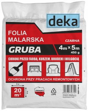 Deka DEBEL ČRNI FOLIJA ZA SLIKARSTVO 4*5M 450G