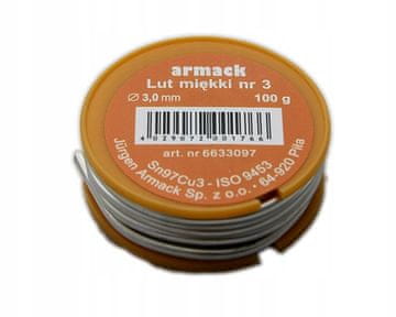 Mehka spajka Armack št. 3 S-Sn97Cu3 3 mm 100 g