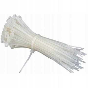 Eneron Plastična kabelska vezica bela 360x4,8 100 kosov.