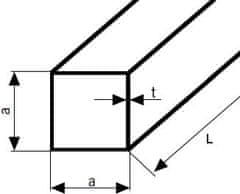 Almika Aluminijasti profil 70x70x2 - 100 cm