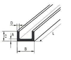 Almika Aluminijasti kanal 60x40x3 dolžine 1000 mm (100 cm)