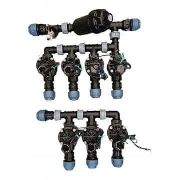 7-sekcijski kolektor Rain Bird s filtrom, PE 20