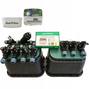 Komplet Rain Bird s 7 postajami: Zbiralnik s filtrom in kompresorjem, TM2, 2 vodnjaka, PE 25